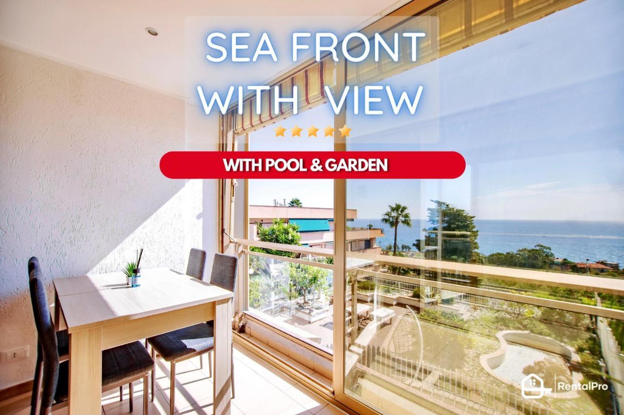Free Parking-Sea View, With Pool & Garden Apartment ซานเรโม ภายนอก รูปภาพ